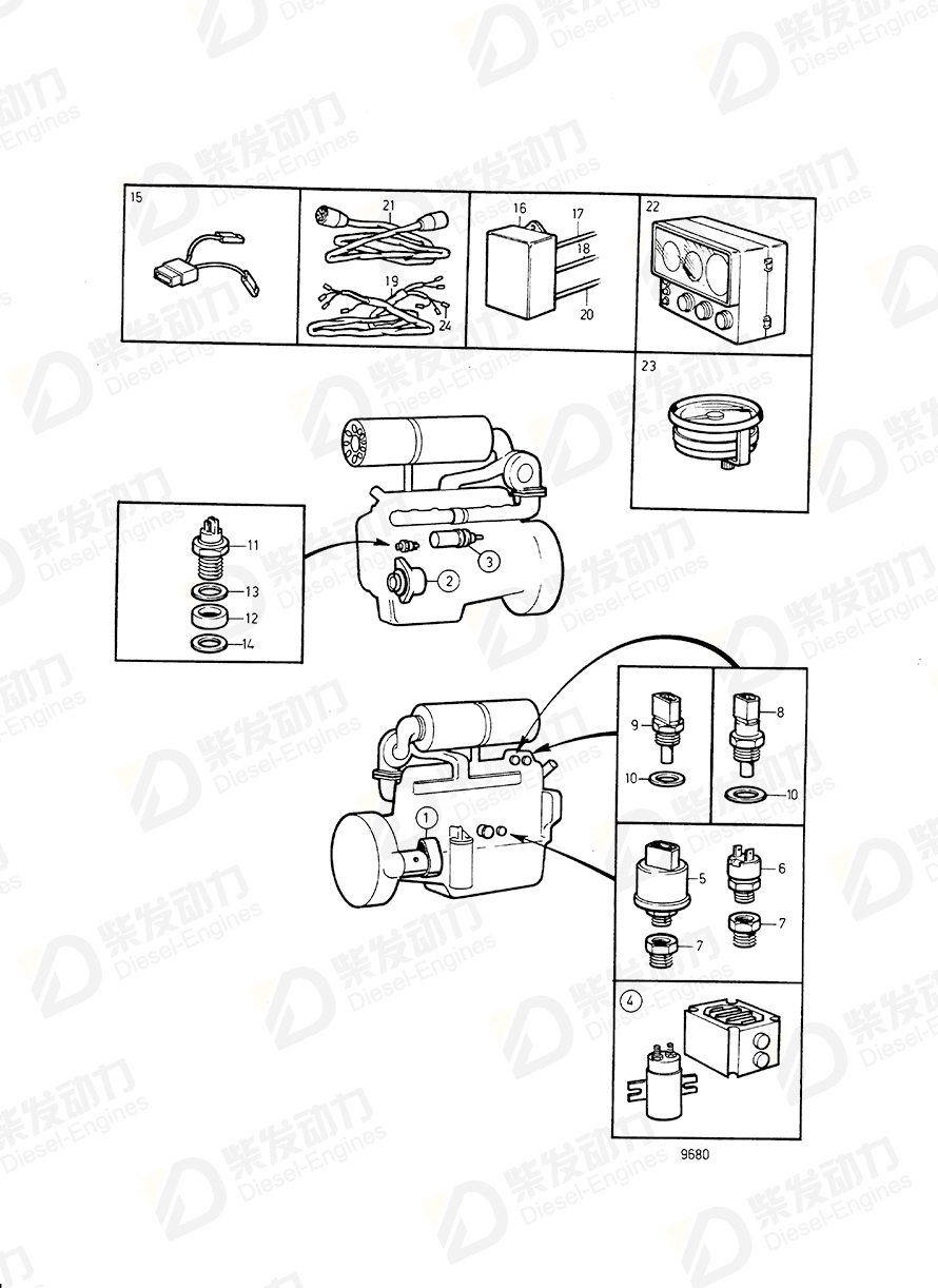 volvo penta Pressure monitor 864415 Drawing
